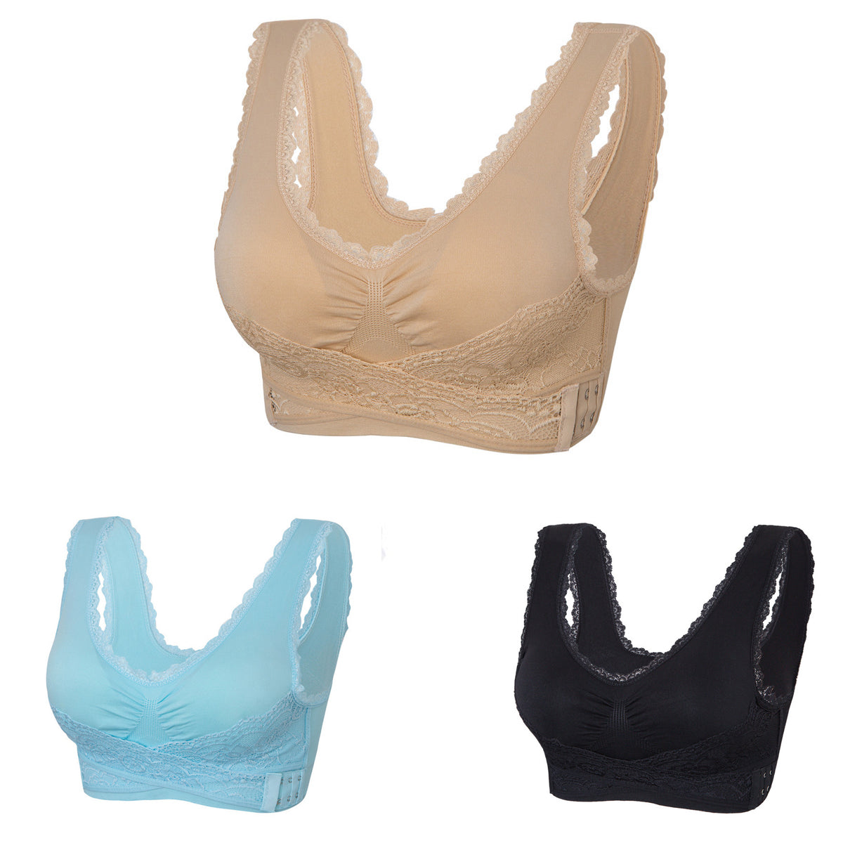 🔥Ofertă specială (Pachet 3) Sutien confortabil cu dantelă în față