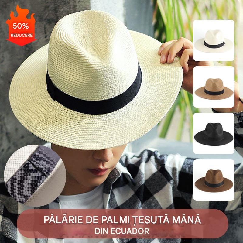 🌿【56-58cm】Pălărie cu palmier țesute manual din Ecuador
