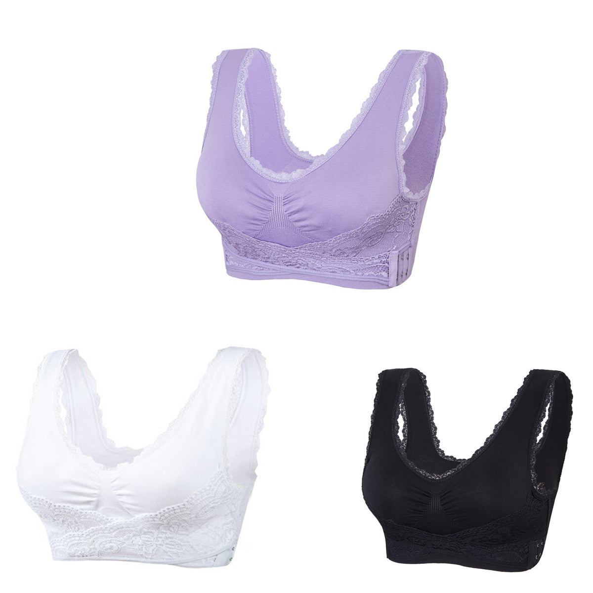 🔥Ofertă specială (Pachet 3) Sutien confortabil cu dantelă în față