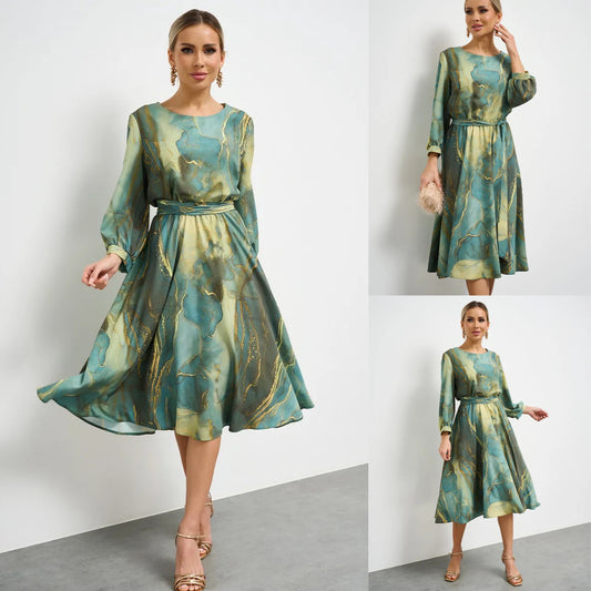 🌲👗【S-5XL】【Edycja limitowana】Elegancka zielona sukienka damska – 50% zniżki