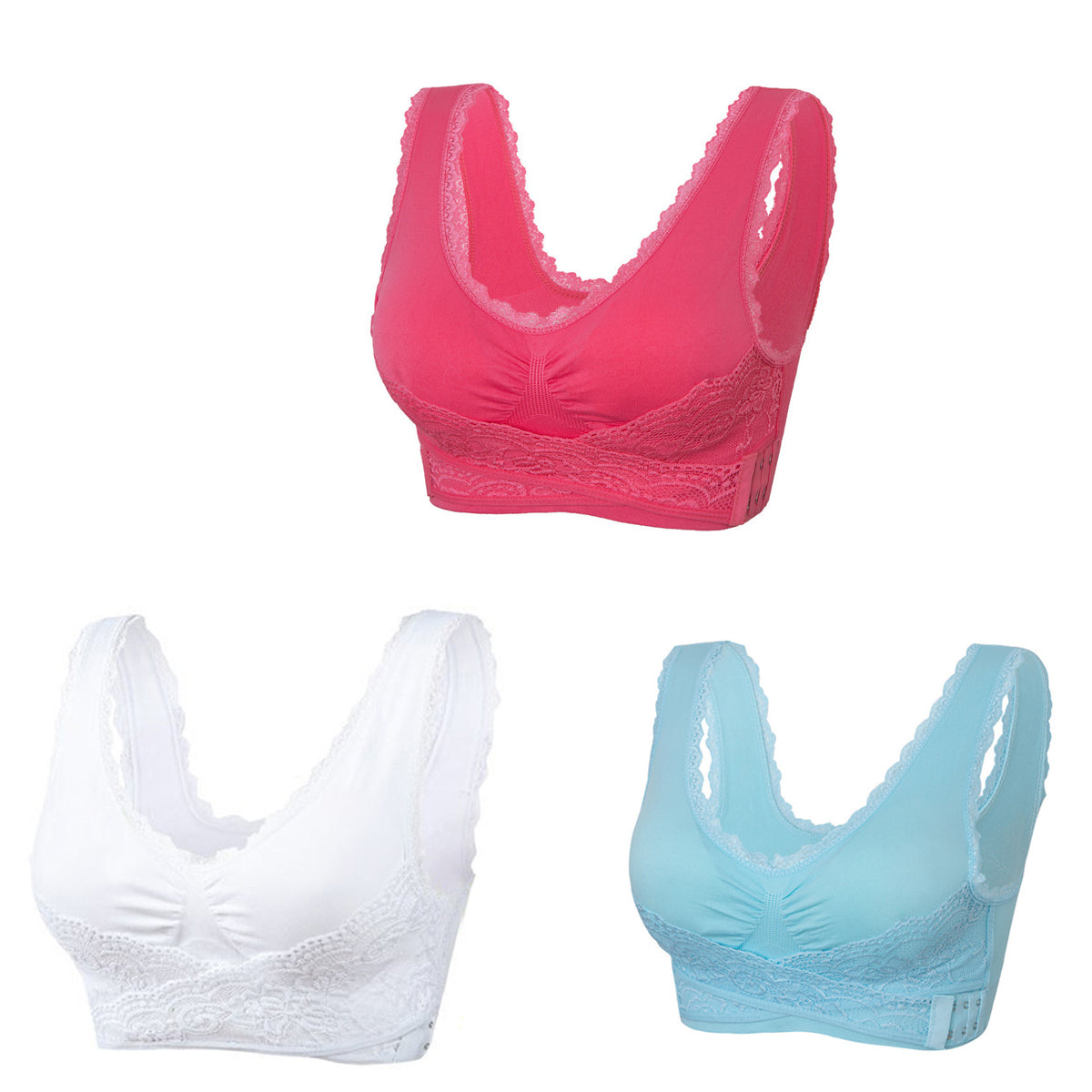 🔥Ofertă specială (Pachet 3) Sutien confortabil cu dantelă în față