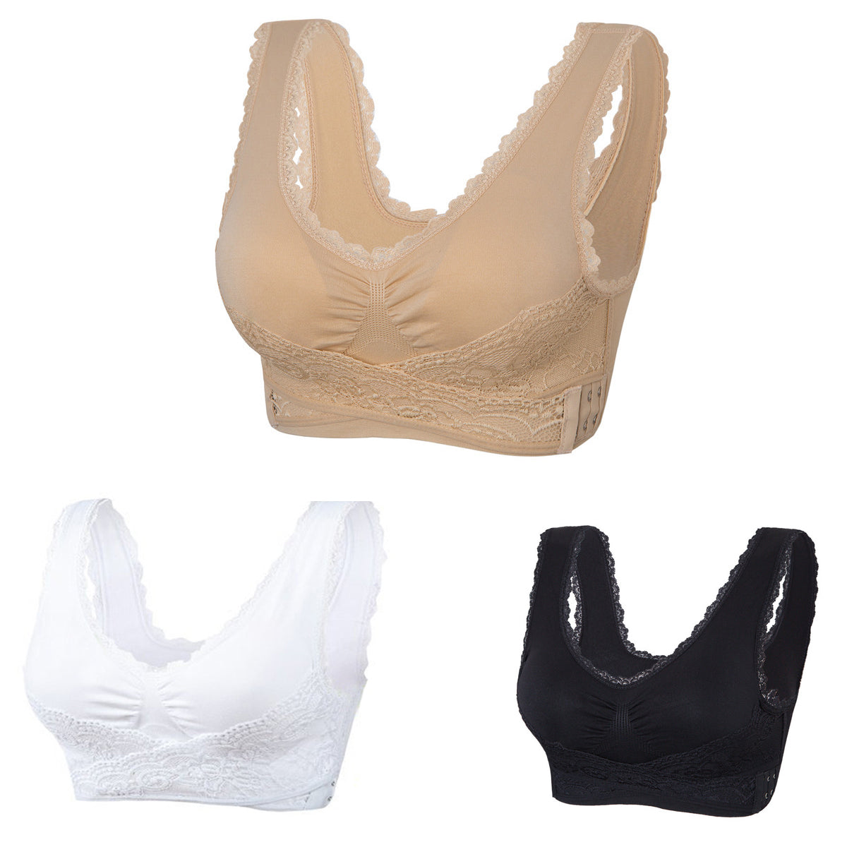 🔥Ofertă specială (Pachet 3) Sutien confortabil cu dantelă în față
