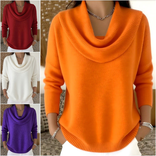 🔥【S-3XL méretek】Hosszú ujjú pulóver, egyszínű, laza és divatos stílus. Újdonság a 2025-ös őszi/téli kollekcióból.