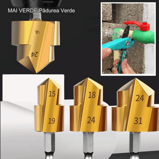 【3 bucăți】Burghiu PPR pentru alezarea țevii de apă, burghiu hexagonal din oțel aliat de înaltă rezistență 20/25/32 universal