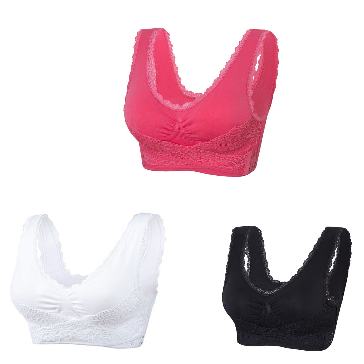 🔥Ofertă specială (Pachet 3) Sutien confortabil cu dantelă în față