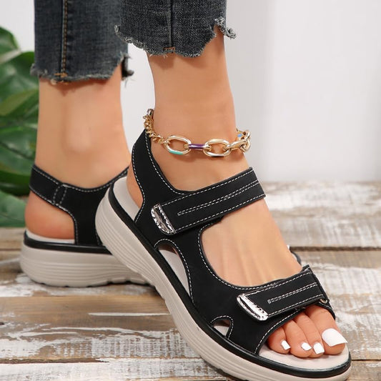 👡【36-43】2025 noi sandale casual de marime mare pentru femei, stil sport sandale confortabile cu gura de pește într-o linie