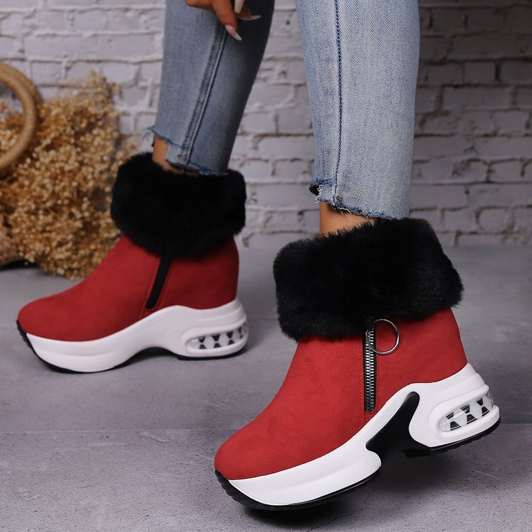 🔥Promoție fierbinte【35-43】💕Noi pantofi de iarnă cu talpă groasă, de damă, din pluș și bumbac