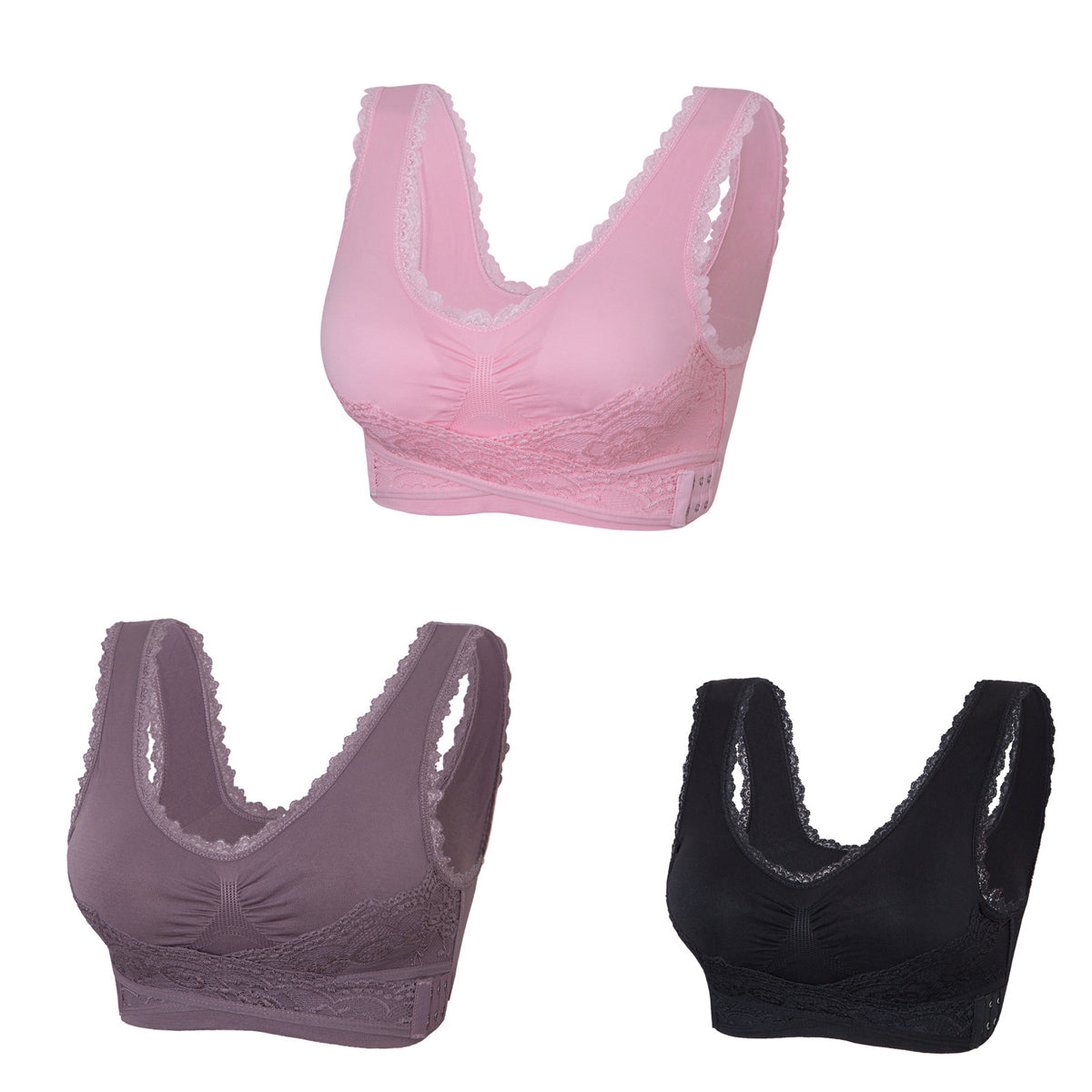 🔥Ofertă specială (Pachet 3) Sutien confortabil cu dantelă în față