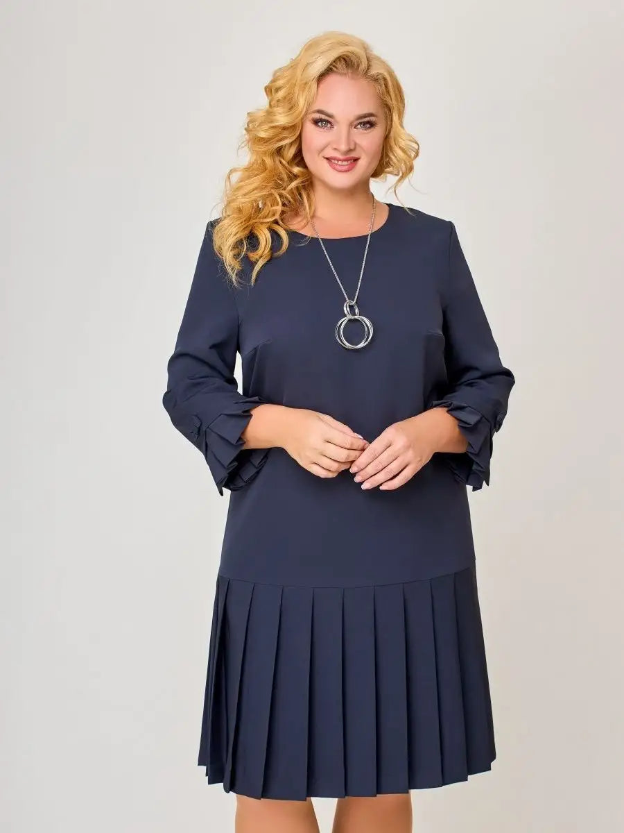 💌 【S-5XL】👗 2026 zimowa nowa wysokiej jakości elegancka sukienka w jednolitym kolorze