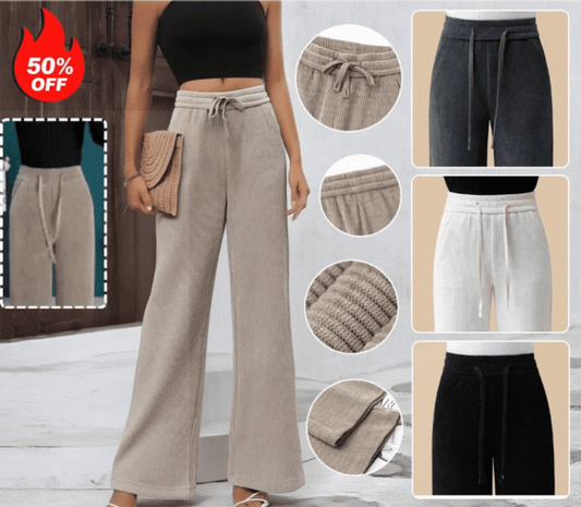 🏆【M-3XL】Új bársony lezser bő szárú nadrág, nagyon kényelmes viselet.