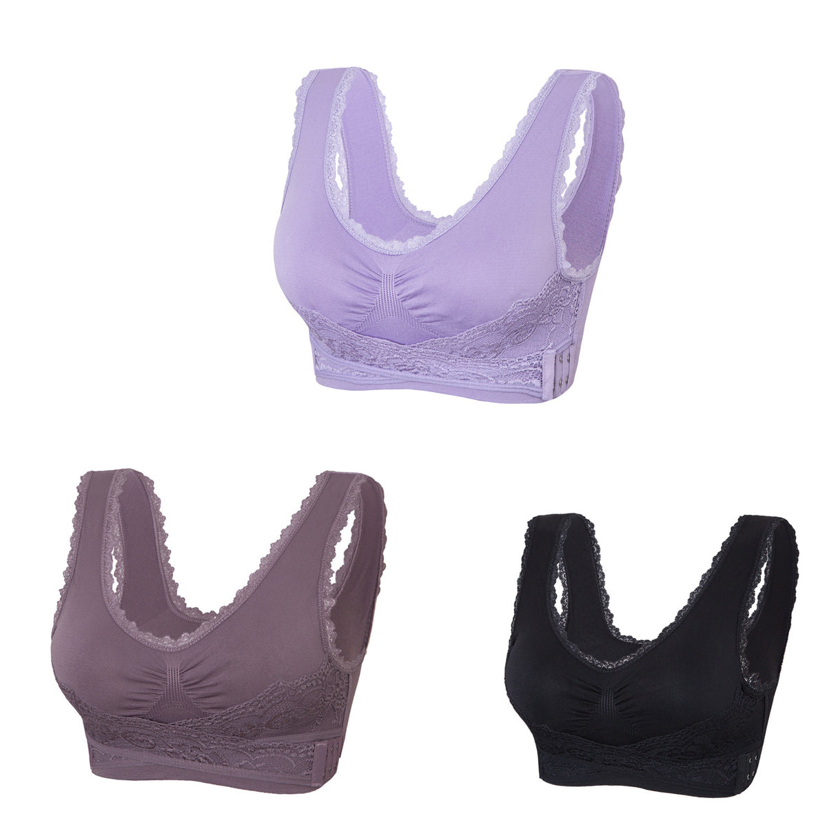🔥Ofertă specială (Pachet 3) Sutien confortabil cu dantelă în față