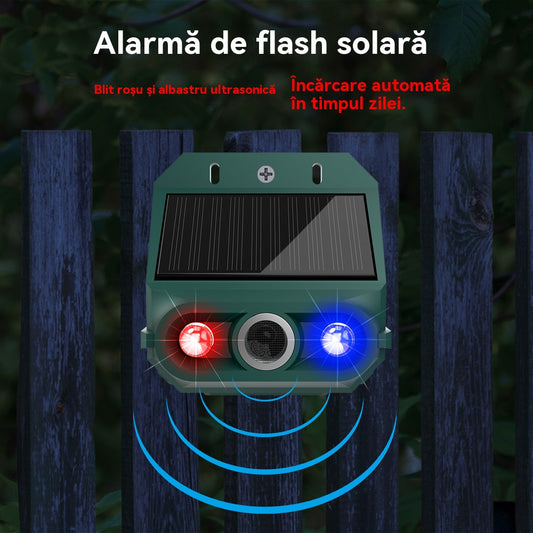 【🔥Cumpărați 1, primiți 1 gratuit】🔥Repelent solar cu ultrasunete pentru animale pentru exterior Repelent pentru păsări cu lumină infraroșu intermitent cu LED roșu și albastru