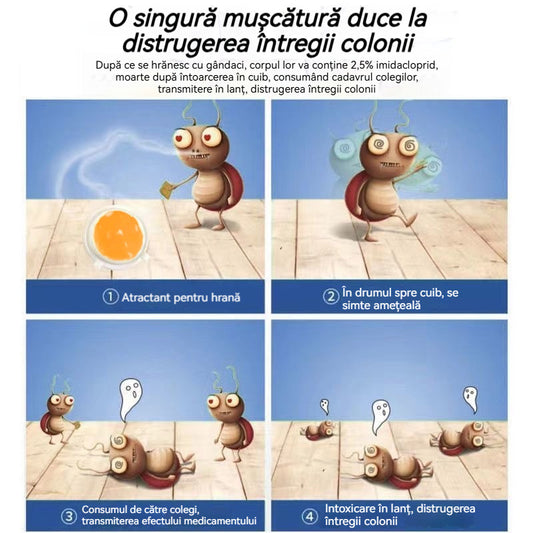 🛡️🏠【80 bucăți】💥Unguent pentru uciderea gândacilor de bucătărie importat din Germania, momeală de uz casnic, netoxic, pentru mame și bebeluși