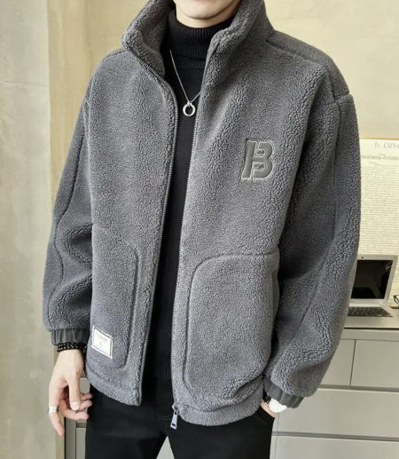 ⛄【L-6XL】Χειμερινό φλις μπουφάν, βαμβακερό παλτό, χοντρό βαμβακερό παλτό από δέρμα αρνιού, ζεστό παλτό