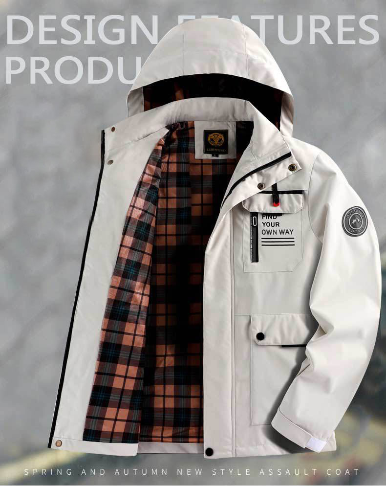 🔥【M~4XL】 2025 Nueva chaqueta de montañismo al aire libre impermeable a prueba de viento para hombres -E