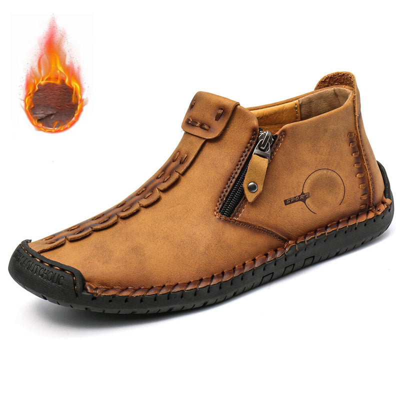 Oferta por tiempo limitado 🥾 Botas para hombre, hechas a mano con cuero genuino (tallas 38–48), con forro cómodo y diseño con cremallera: cálidas, cómodas y elegantes.