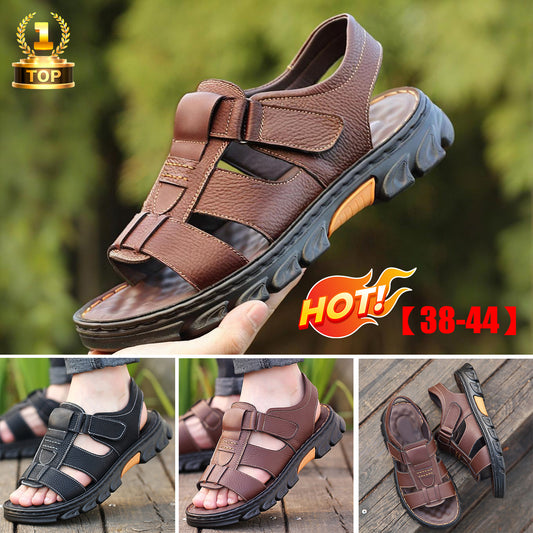 👞【38-44】Sandale de plajă din piele pentru bărbați, în stil nou, lucrate manual