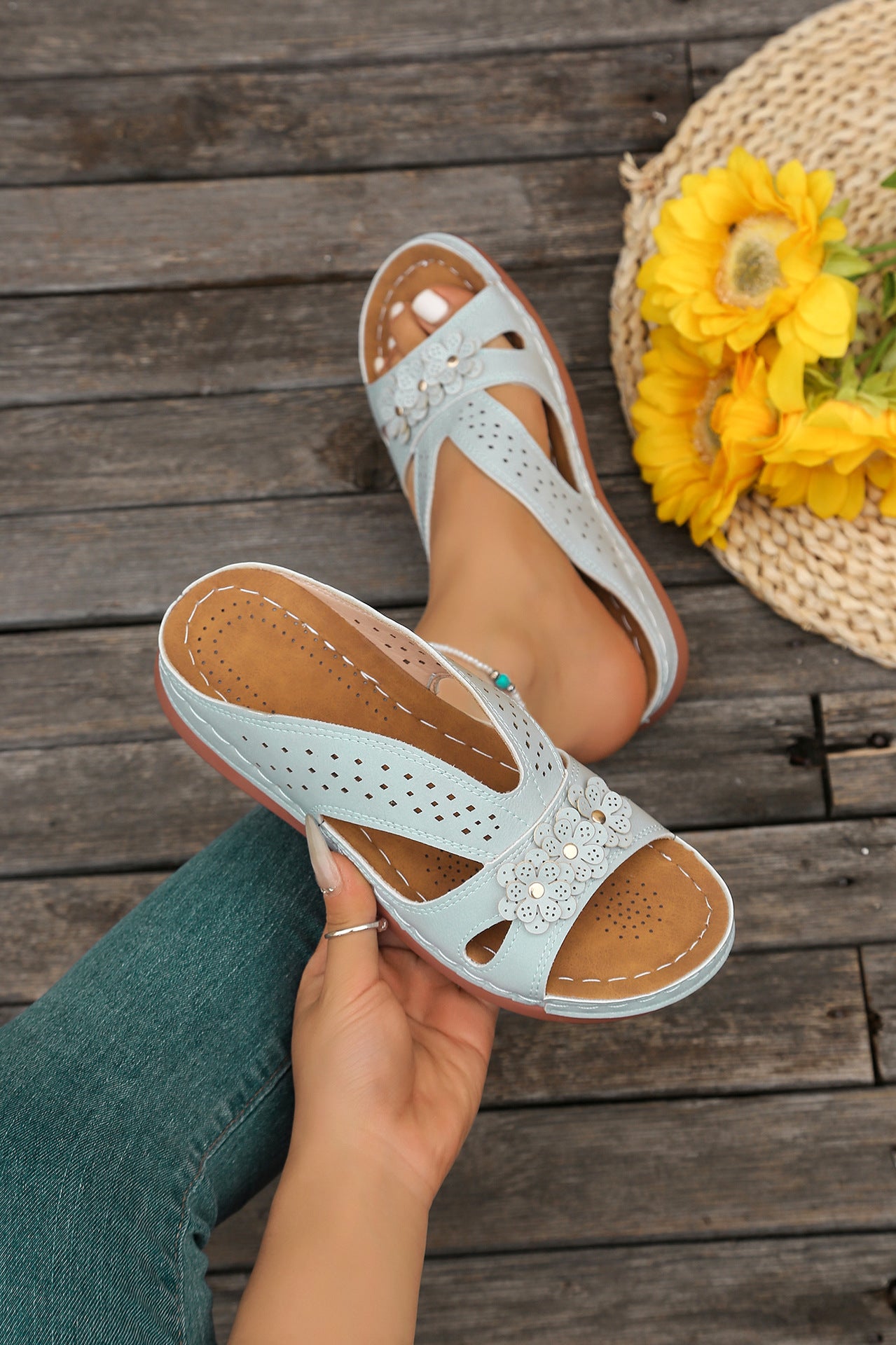 😍[36-43] Papuci casual din piele pentru femei, cu talpă de cauciuc, pentru o experiență confortabilă de mers