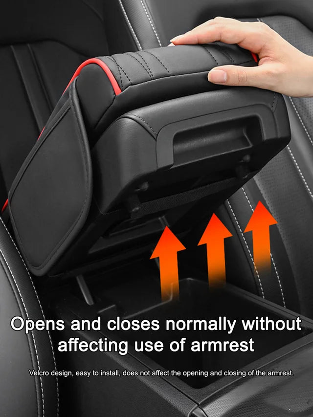🚗Három az egyben multifunkcionális bőr autós kartámasz doboz