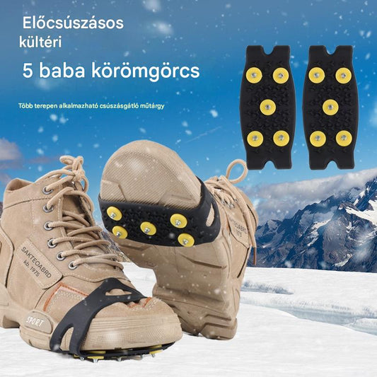👴🚶🏔️🔥Kúpte 2 a získajte 2 zadarmo❄️Láthatatlan ötfogú csúszásgátló hágóvas, kültéri hágóvas, alkalmas hóban túrázáshoz, hegymászáshoz, sziklamászáshoz és téli jégfelületekhez, idősek számára kötelező darab.
