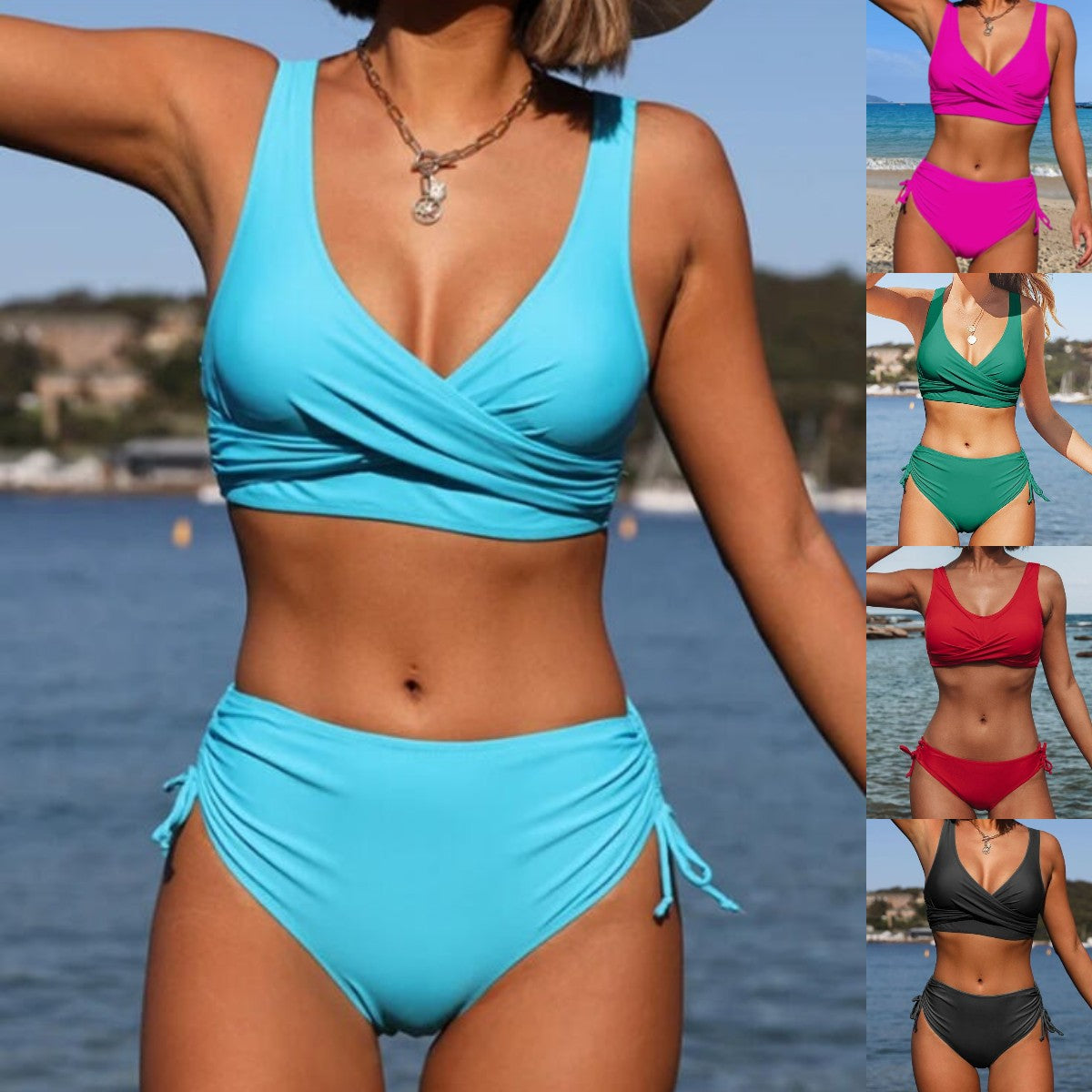 【50% popusta】🌴👙【S-3XL】Ljeto 2026., ženski jednostavni, jednobojni, udobni prozračni kupaći kostim za bikini koji se brzo suši.