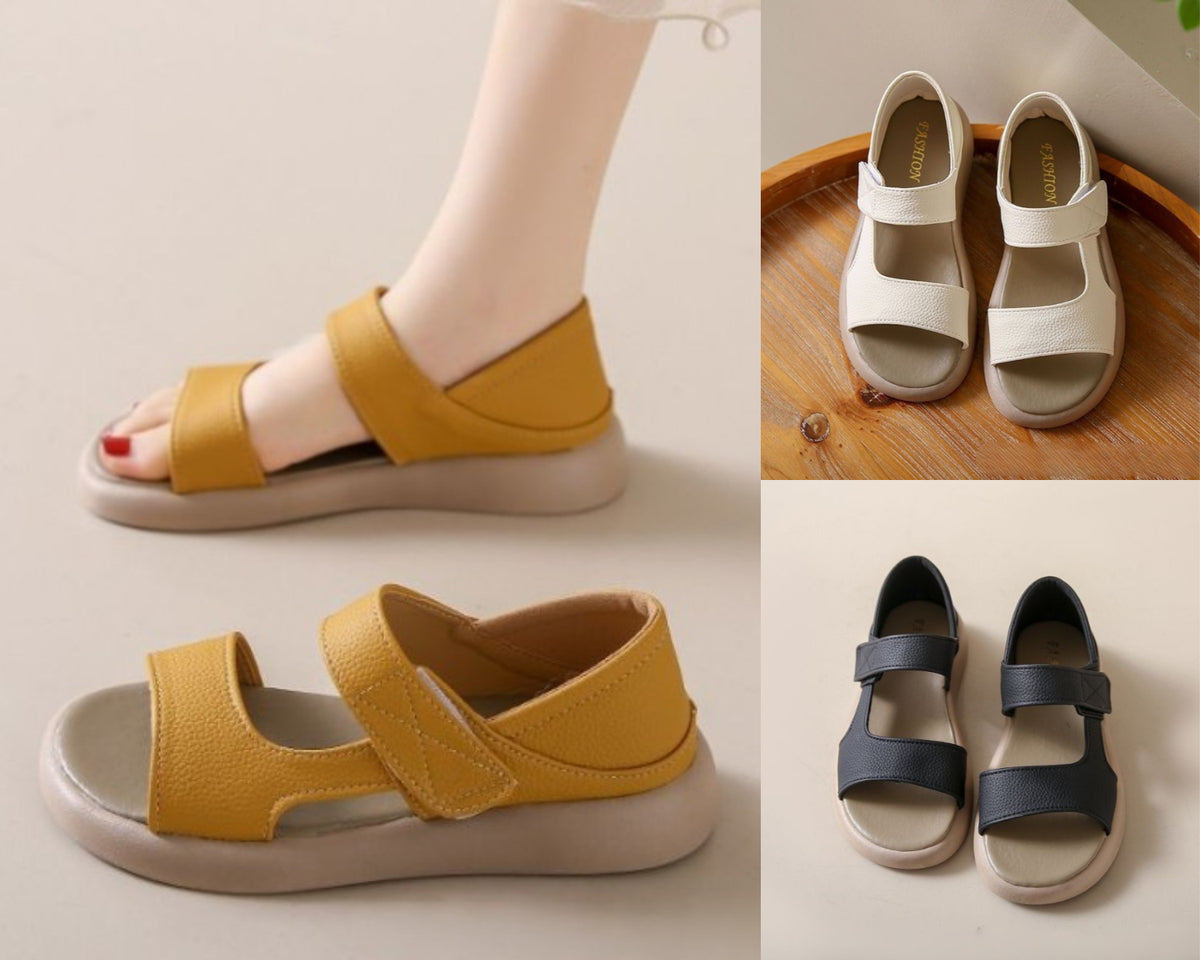 👡【35-43】 sandale retro de vară cu un singur picior din piele moale, cu talpă moale