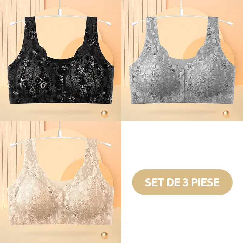😍【Paquete de 3/6】Sujetador sin aros para mujer con cierre frontal ❤️【40-100 kg】Segundo artículo a mitad de precio