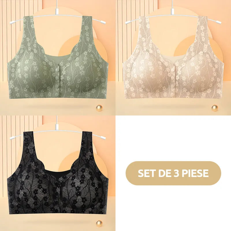😍【Paquete de 3/6】Sujetador sin aros para mujer con cierre frontal ❤️【40-100 kg】Segundo artículo a mitad de precio