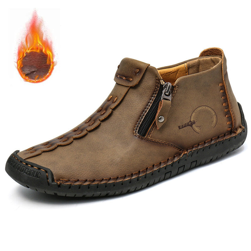 Oferta por tiempo limitado 🥾 Botas para hombre, hechas a mano con cuero genuino (tallas 38–48), con forro cómodo y diseño con cremallera: cálidas, cómodas y elegantes.