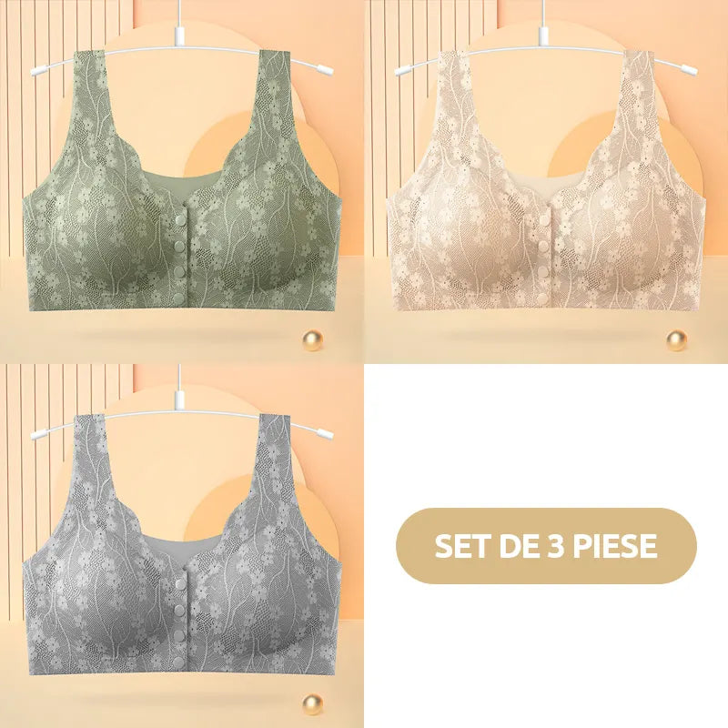 😍【Paquete de 3/6】Sujetador sin aros para mujer con cierre frontal ❤️【40-100 kg】Segundo artículo a mitad de precio