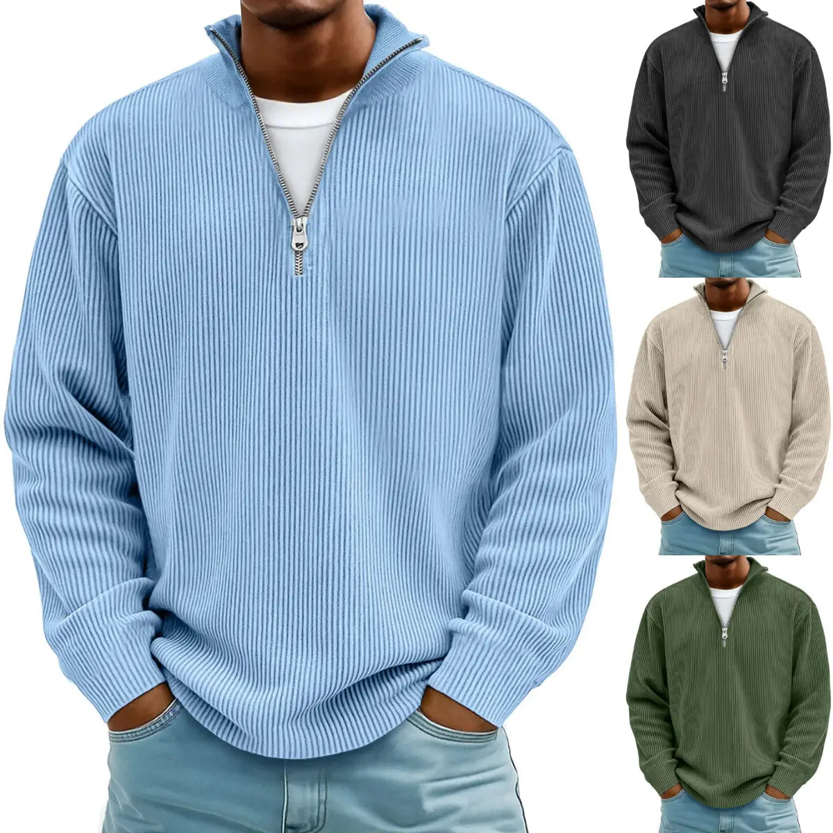 🔥【S-5XL】Nueva sudadera de hombre con cuello alto, otoño/invierno 2026