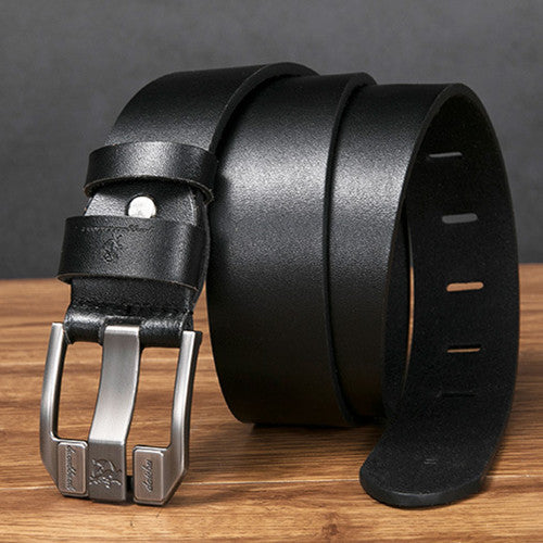 【Kup 1 i otrzymaj 1 gratis】Wysokiej klasy retro pasek męski, prawdziwy skórzany pasek jeansowy z klamrą, prosta i modna klamra, jednowarstwowa wybrana skóra bydlęca, mocna i trwała
