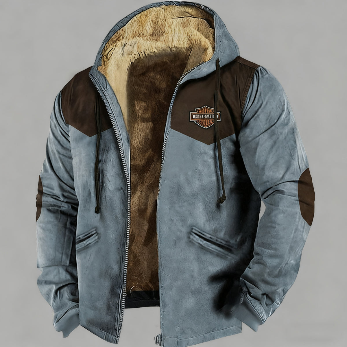 [M-5XL] Nowa, jesienno-zimowa, męska, luźna, gruba kurtka z podszewką z polaru
