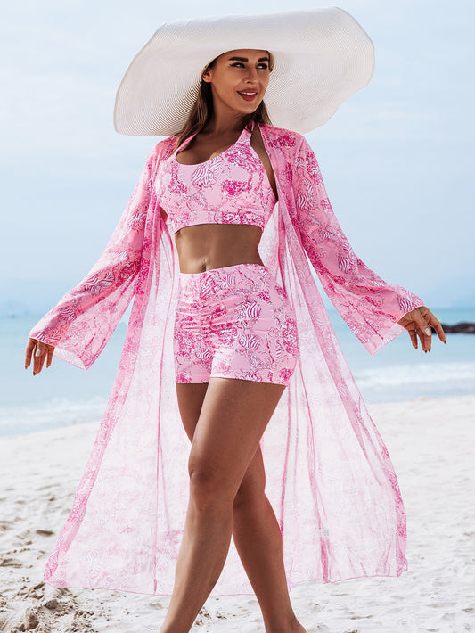 ☀️👙【S-2XL】Bikini de damă din trei piese cu imprimeu sexy de înaltă calitate
