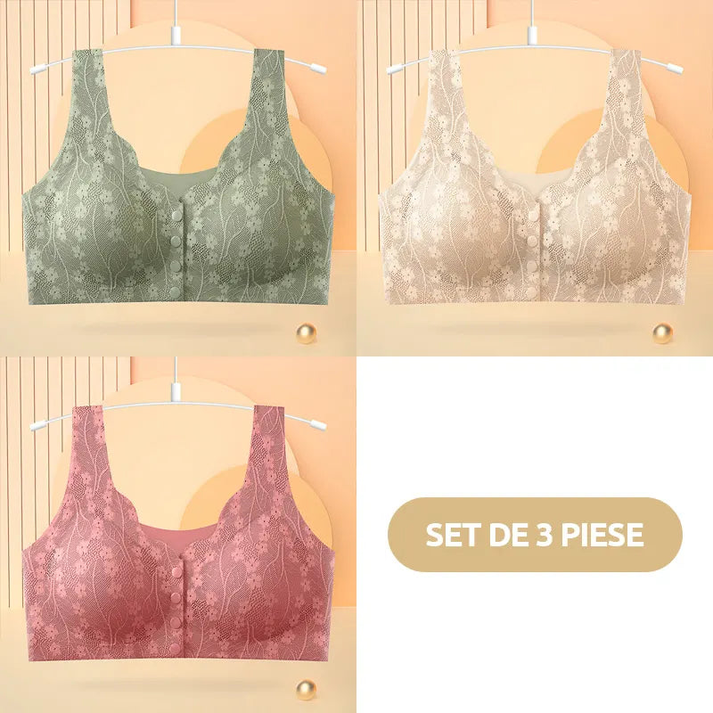 😍【Paquete de 3/6】Sujetador sin aros para mujer con cierre frontal ❤️【40-100 kg】Segundo artículo a mitad de precio