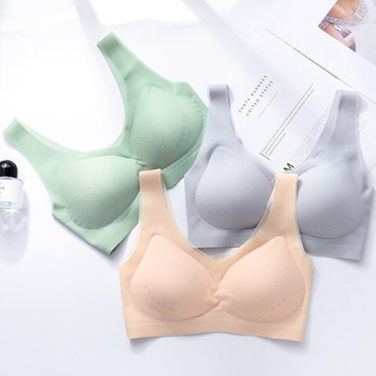 😍【Pachet de 3】❤️Sutien cu push-up fără sârmă din mătase de gheață ultrasubțire【50-120 kg】