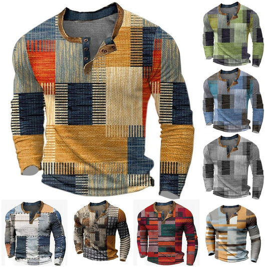 🎁😍[Časovo obmedzený výpredaj] 👔[S-4XL] Pánske polo tričko s dlhým rukávom a potlačou