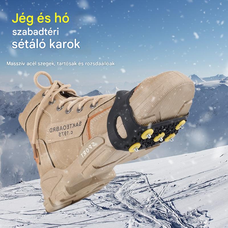 👴🚶🏔️🔥Kúpte 2 a získajte 2 zadarmo❄️Láthatatlan ötfogú csúszásgátló hágóvas, kültéri hágóvas, alkalmas hóban túrázáshoz, hegymászáshoz, sziklamászáshoz és téli jégfelületekhez, idősek számára kötelező darab.