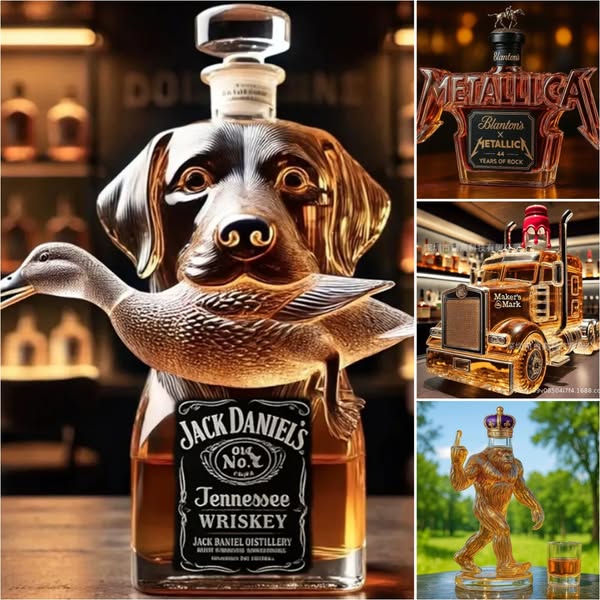 🧊🥃Set de sticle de whisky cu design amuzant (300–330 ml)｜10 modele creative și unice｜Cadou original și decor cool pentru bar