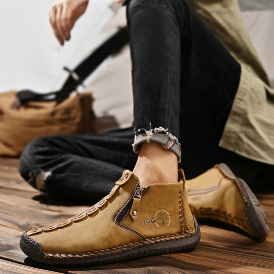 🔥🥾【38-48】Férfi téli csizma cipzárral és plüss béléssel - Meleg és kényelmes