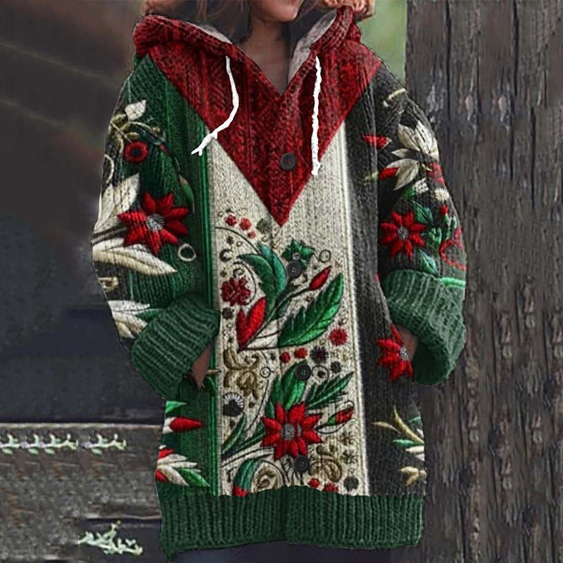 🥰【🔥Horký prodej】Zimní nový styl pohodlný retro teplý svetr pletená kardiganová bunda