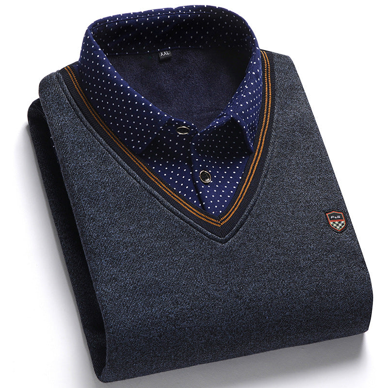 👔 [M-4XL] Nowa męska koszula dzianinowa z aksamitu na jesień/zimę