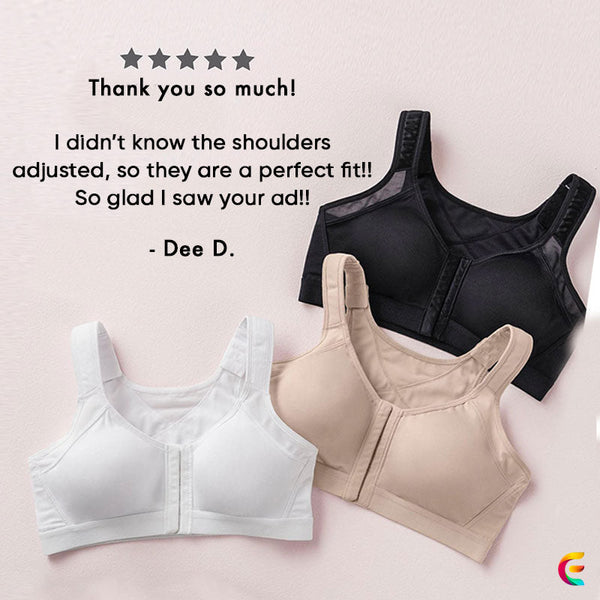 🔥Produse bestseller🔥【3 bucăți】🥰👙【40-120kg】Sutien de susținere cu acoperire completă, fără balene + închidere frontală, confortabil și ușor de purtat