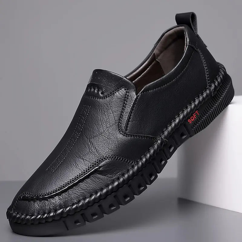 👞【39-44】Νέα ανδρικά δερμάτινα casual παπούτσια με μαλακή σόλα - αντιολισθητικά - αναπνεύσιμα