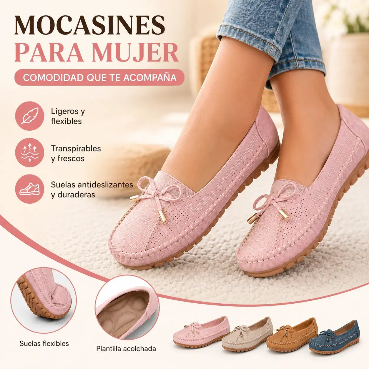 🔥 Zapatos ortopédicos para mujer (tallas 36-43), fabricados en piel auténtica, ligeros, antideslizantes, transpirables y cómodos.