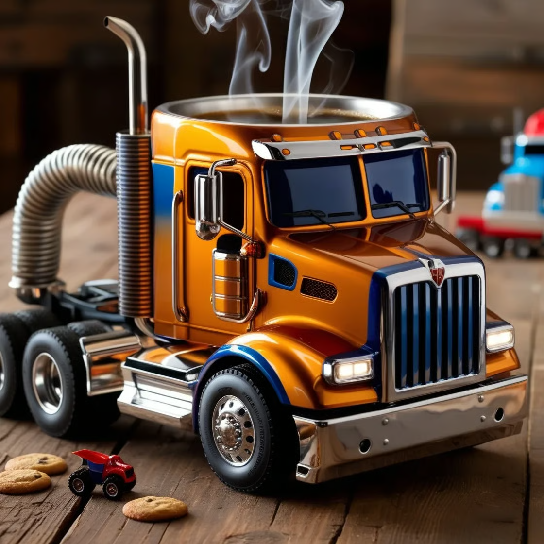 🚛Căni de cafea lucrate manual, în formă de camion
