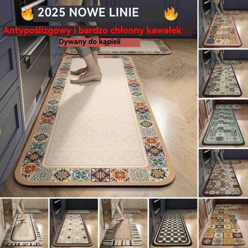 💥💥💥Kup jeden, a drugi dostaniesz gratis【40*60+40*120 cm】Mata antypoślizgowa do kuchni i łazienki o wysokiej chłonności