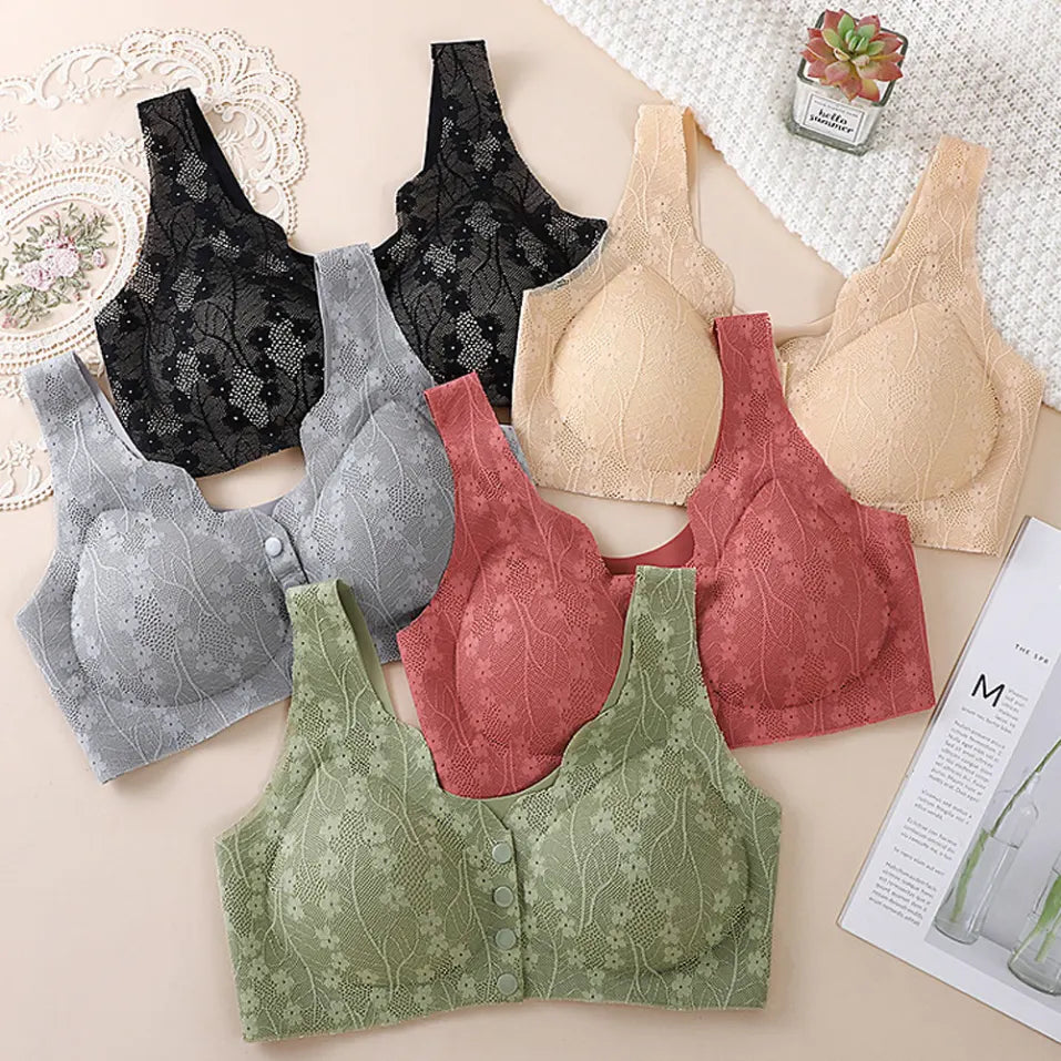 😍【Paquete de 3/6】Sujetador sin aros para mujer con cierre frontal ❤️【40-100 kg】Segundo artículo a mitad de precio