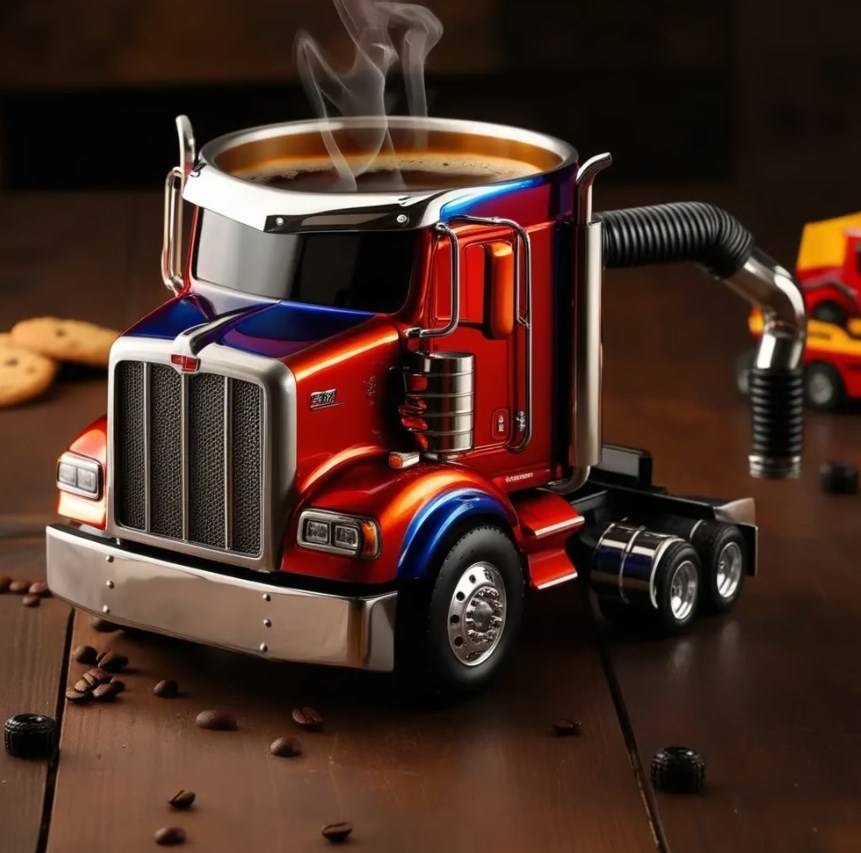 🚛Căni de cafea lucrate manual, în formă de camion