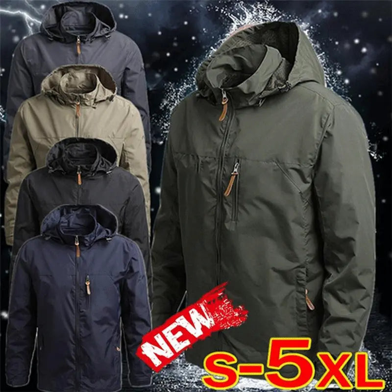 Rozmiary M–5XL 🧥 Męska kurtka outdoorowa z kapturem, luźny krój, oferta ograniczona czasowo